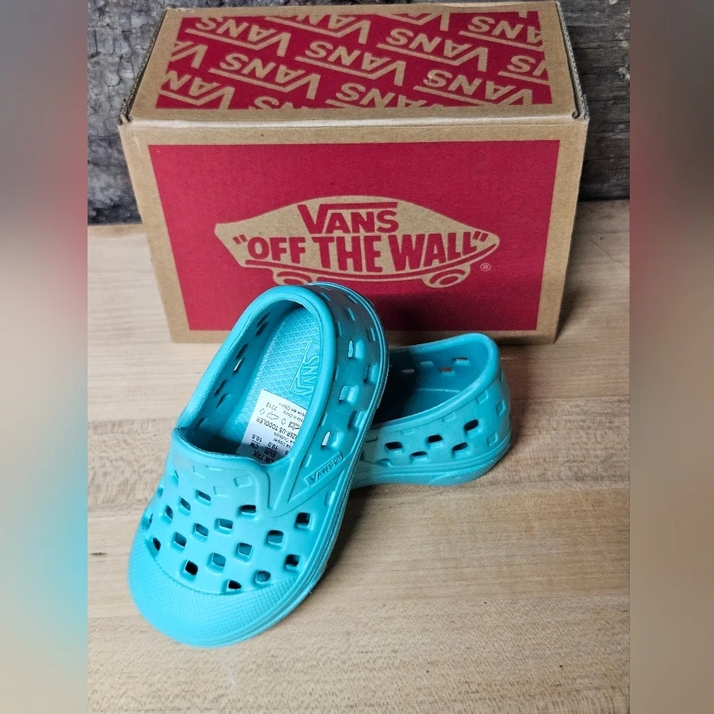 Vans slip on Crocs teal blue size 4 toddler - Picture 9 of 10